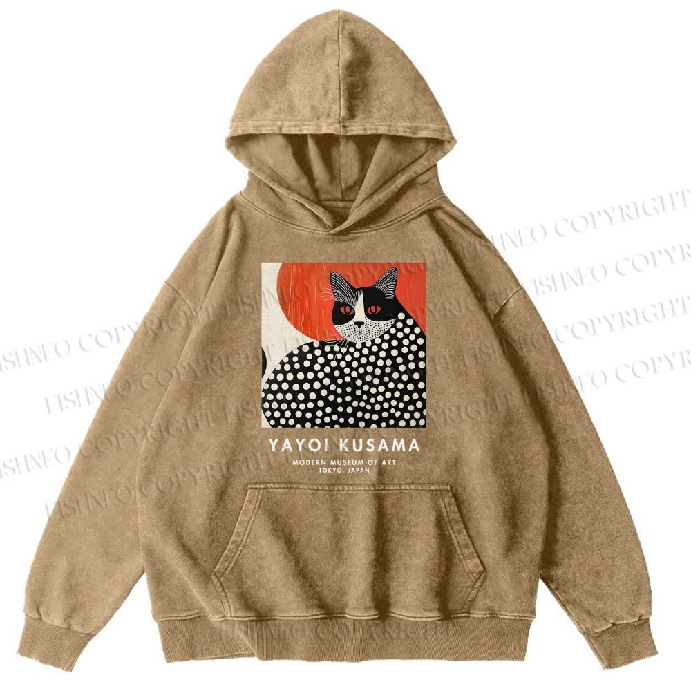 Unisex Yayoi Kusama Cat Printed Hoodies