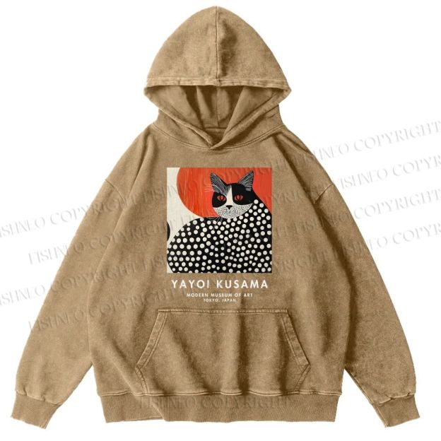 Unisex Yayoi Kusama Cat Printed Hoodies