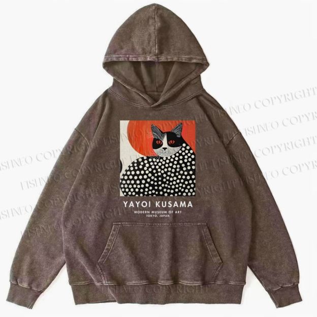 Unisex Yayoi Kusama Cat Printed Hoodies