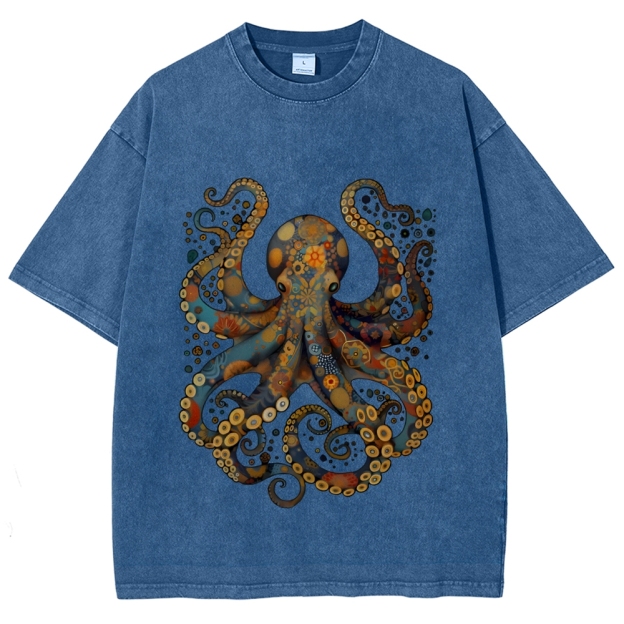 Octopus Vintage Washed T-shirt