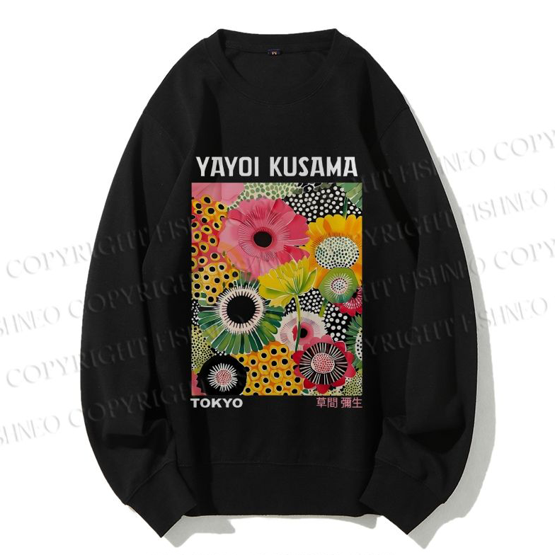 Unisex Flowers Yayoi Kusama Casual Printed Sweatshirt