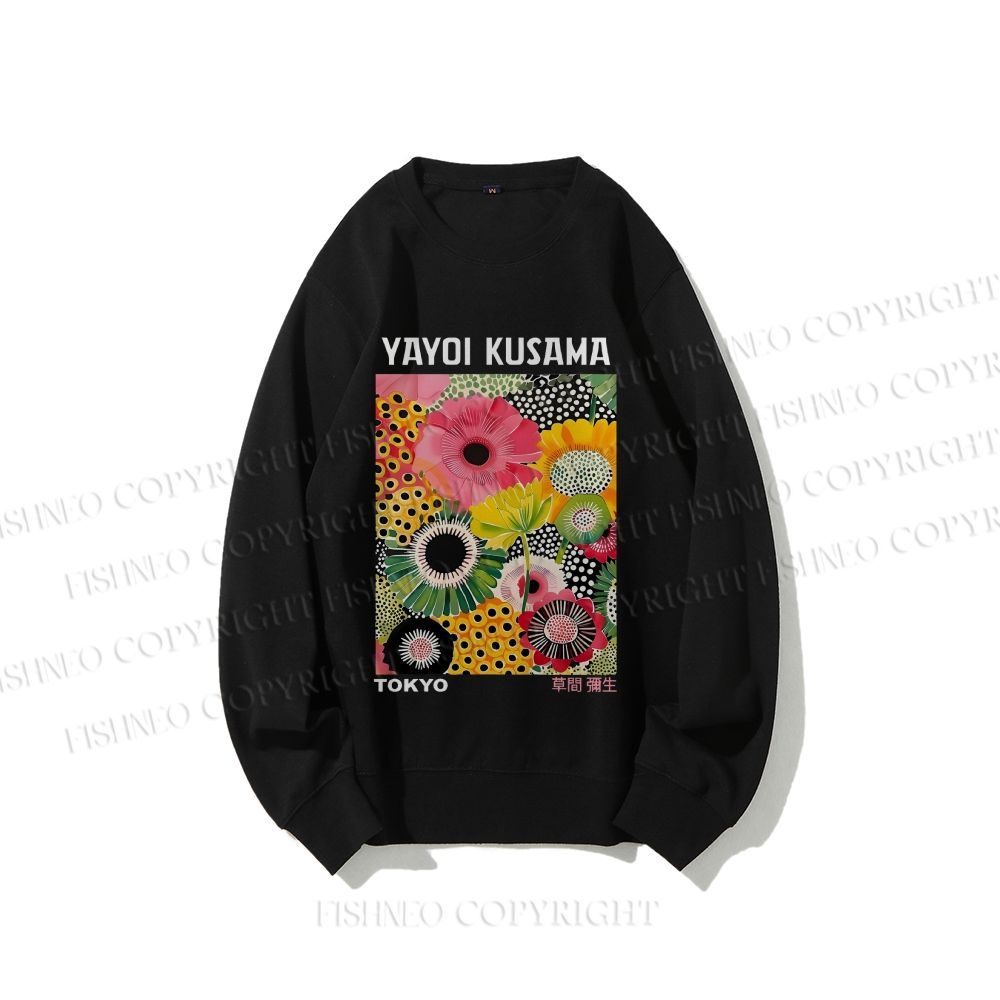 Unisex Flowers Yayoi Kusama Casual Printed Sweatshirt