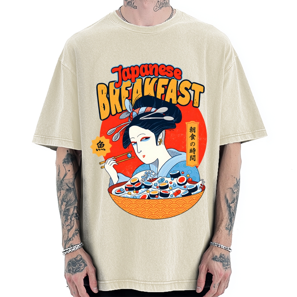 Geisha Fish Sushi Vintage Washed T-shirt