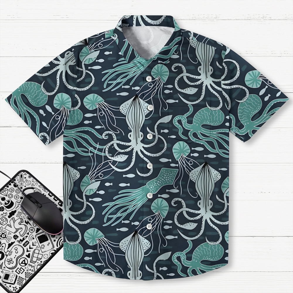 Deep Sea Squid Button-up Shirt