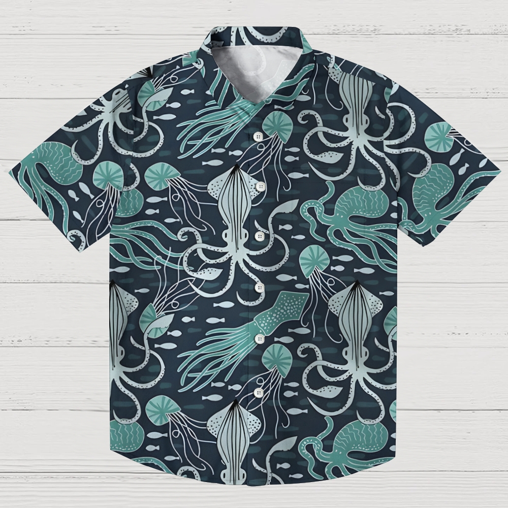 Deep Sea Squid Button-up Shirt