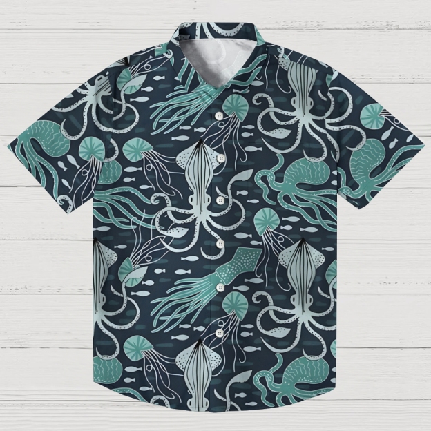 Deep Sea Squid Button-up Shirt