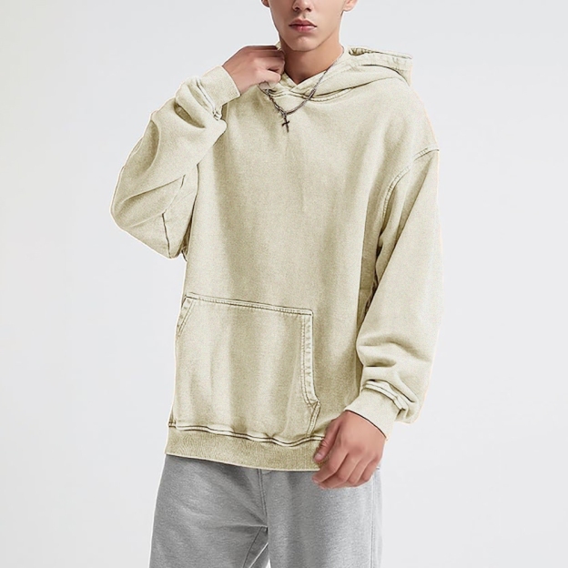 Cat Vintage Washed Cotton Back Art Hoodie