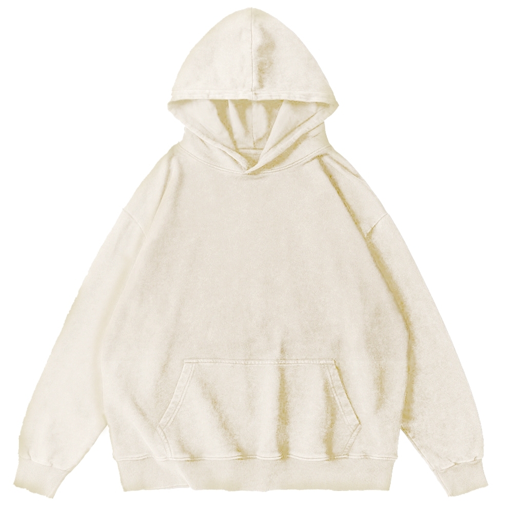 Cat Vintage Washed Cotton Back Art Hoodie