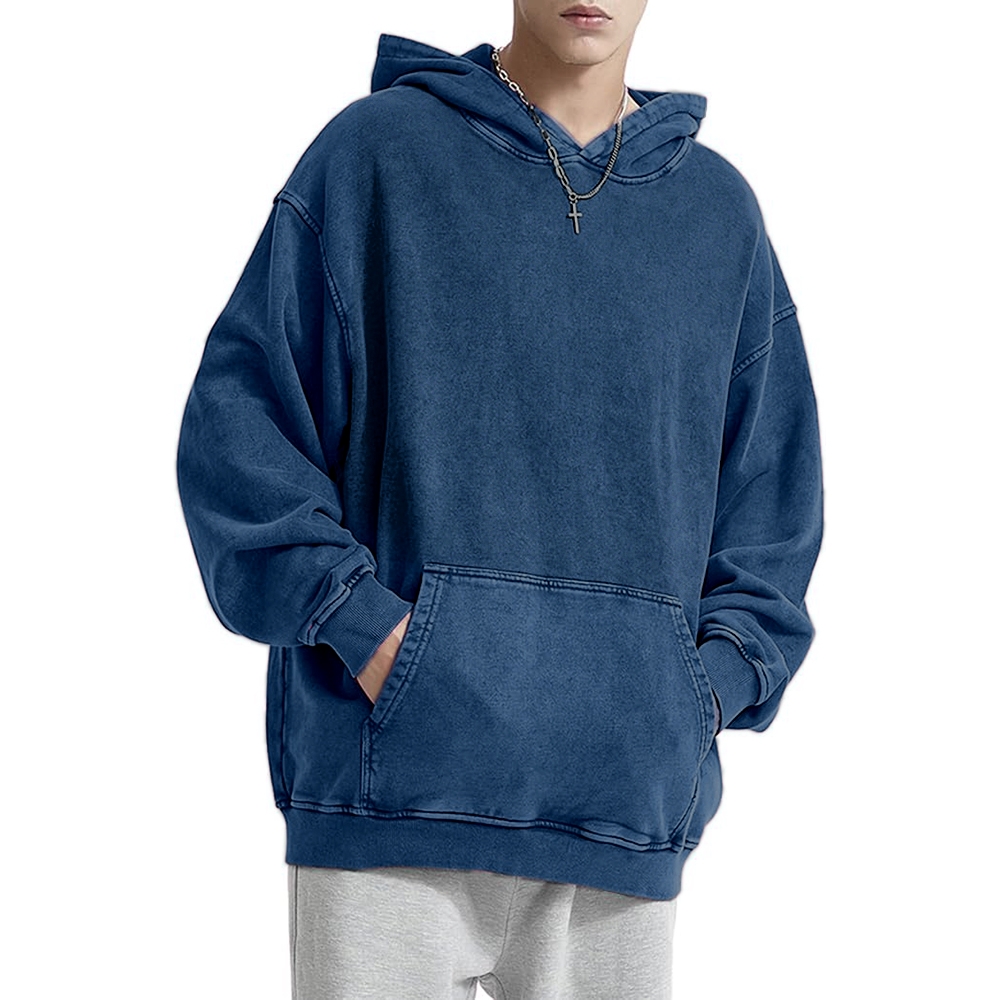 Cat Vintage Washed Cotton Back Art Hoodie