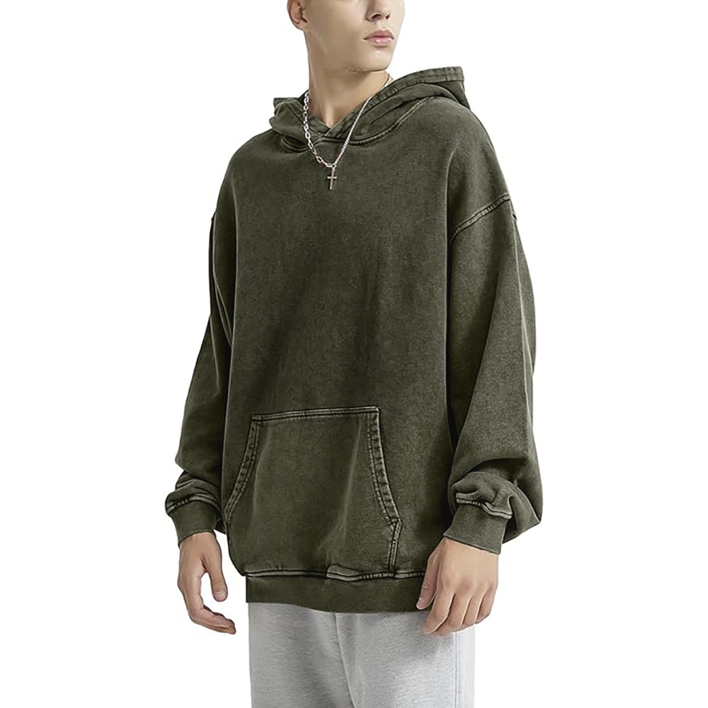 Cat Vintage Washed Cotton Back Art Hoodie