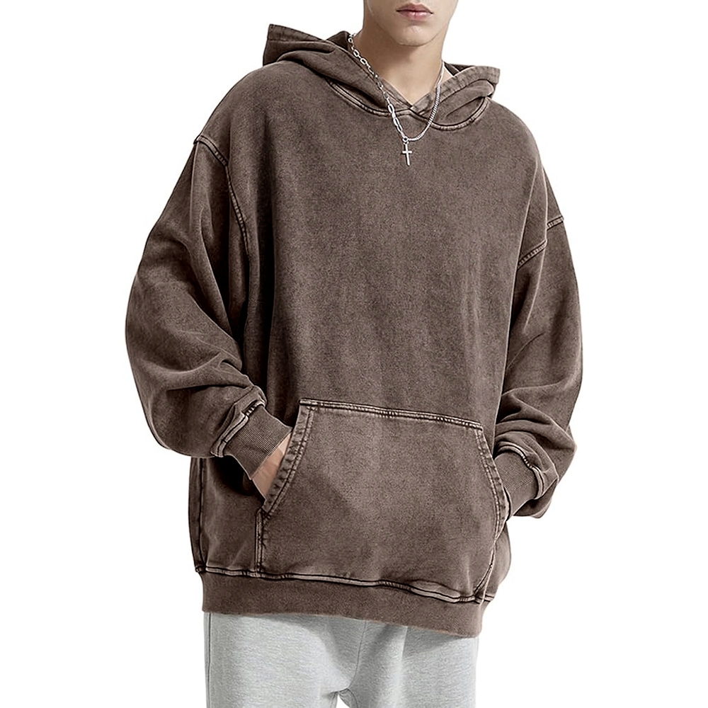 Cat Vintage Washed Cotton Back Art Hoodie