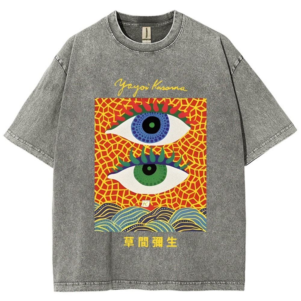 Yayoi Kusama's Abstract Eye Art Vintage Washed T-shirt