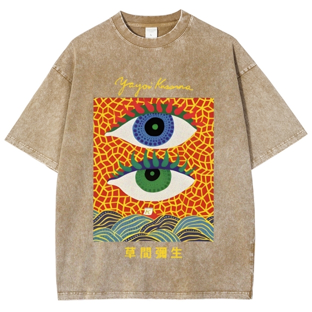 Yayoi Kusama's Abstract Eye Art Vintage Washed T-shirt