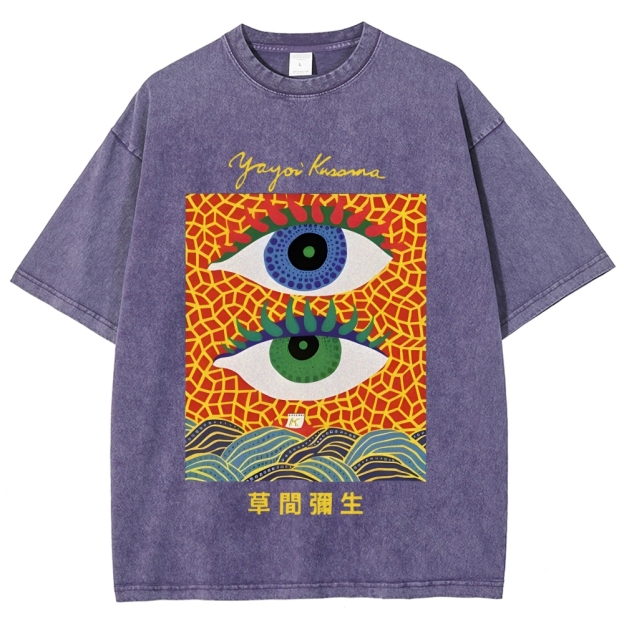 Yayoi Kusama's Abstract Eye Art Vintage Washed T-shirt