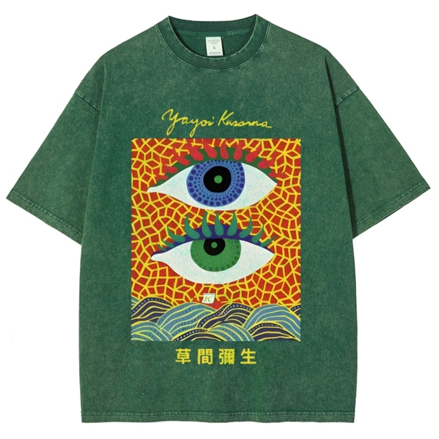 Yayoi Kusama's Abstract Eye Art Vintage Washed T-shirt
