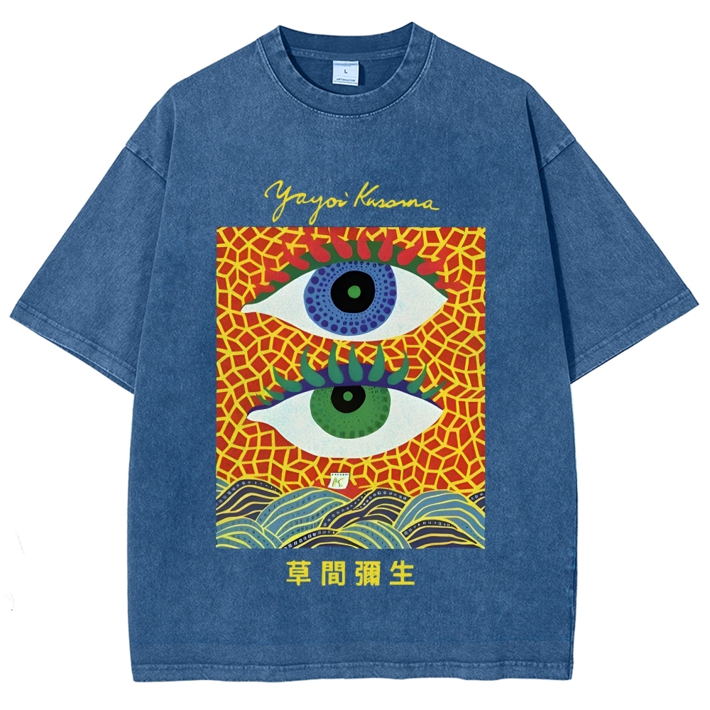 Yayoi Kusama's Abstract Eye Art Vintage Washed T-shirt
