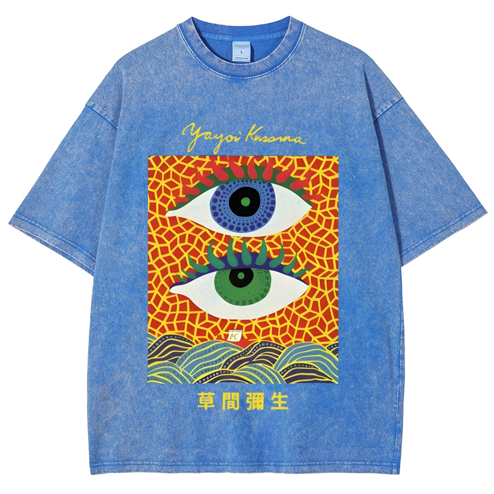 Yayoi Kusama's Abstract Eye Art Vintage Washed T-shirt