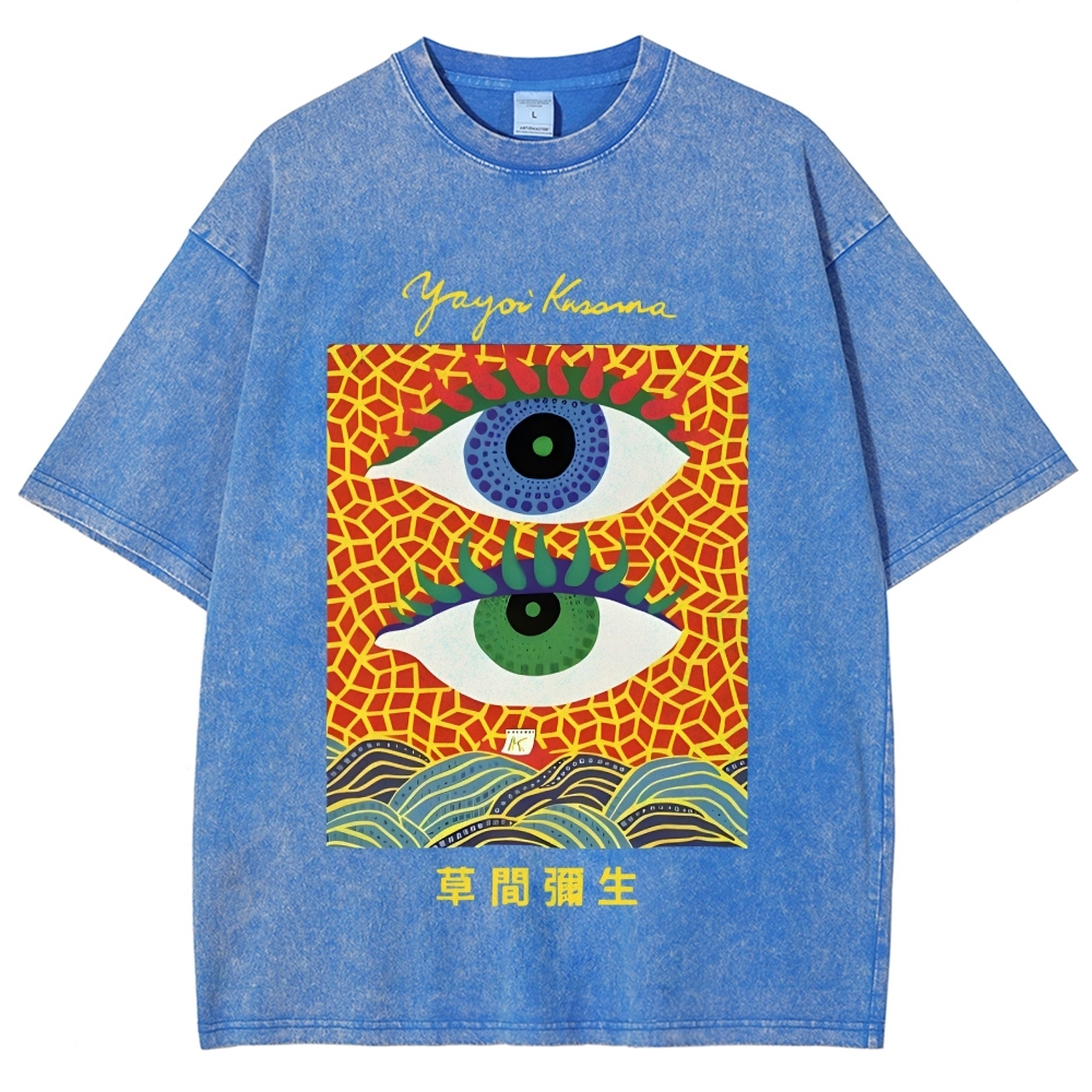 Yayoi Kusama's Abstract Eye Art Vintage Washed T-shirt