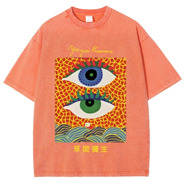 Yayoi Kusama's Abstract Eye Art Vintage Washed T-shirt