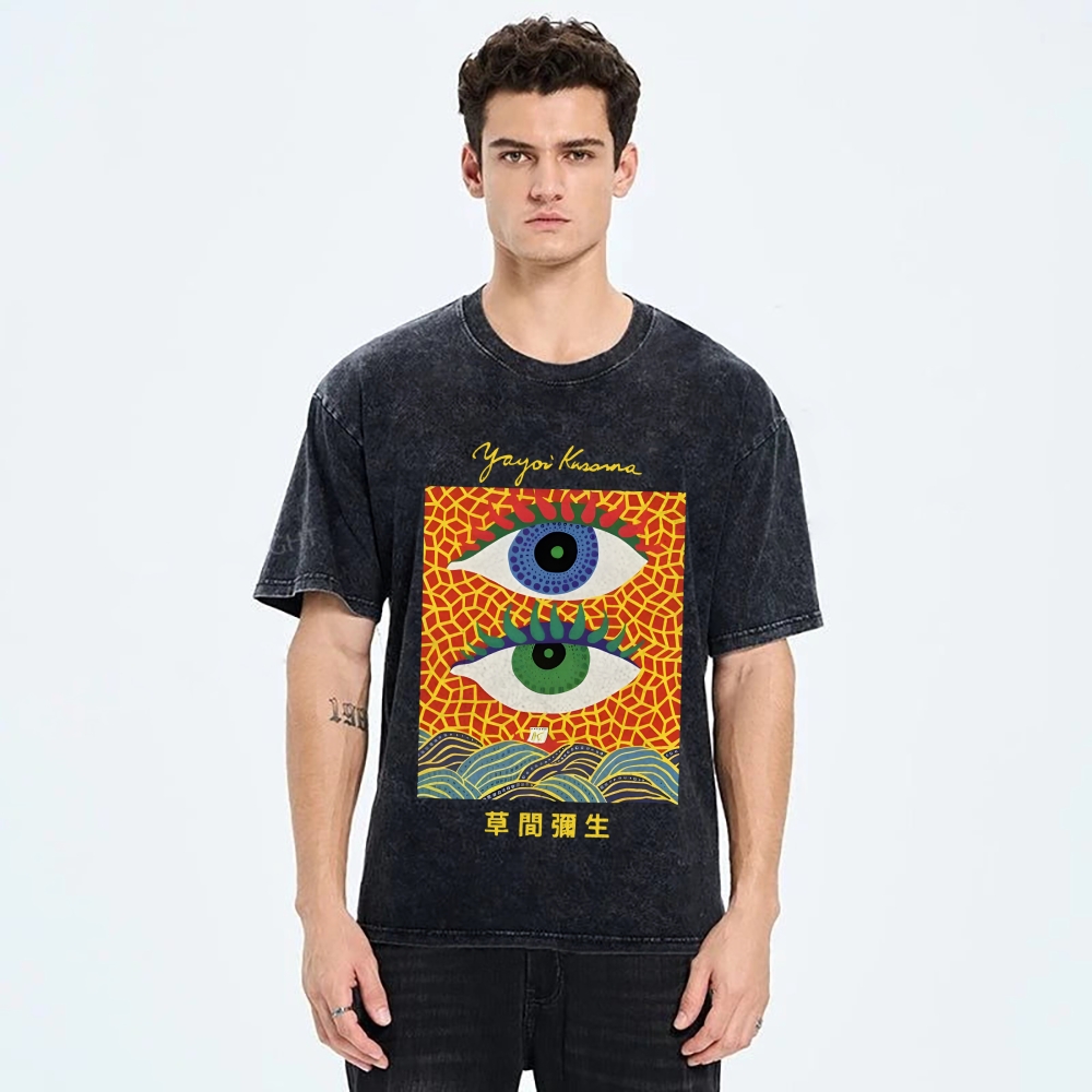 Yayoi Kusama's Abstract Eye Art Vintage Washed T-shirt