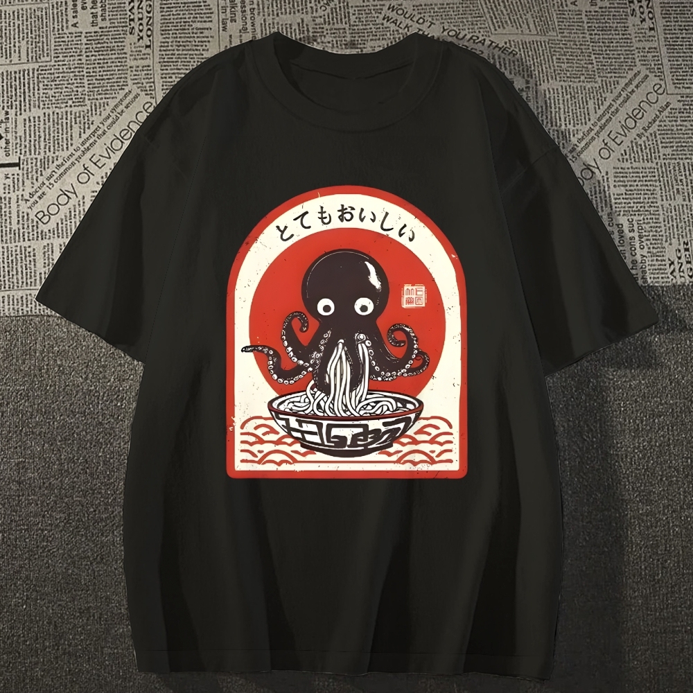 Ramen Lover Octopus Cotton casual T-shirt