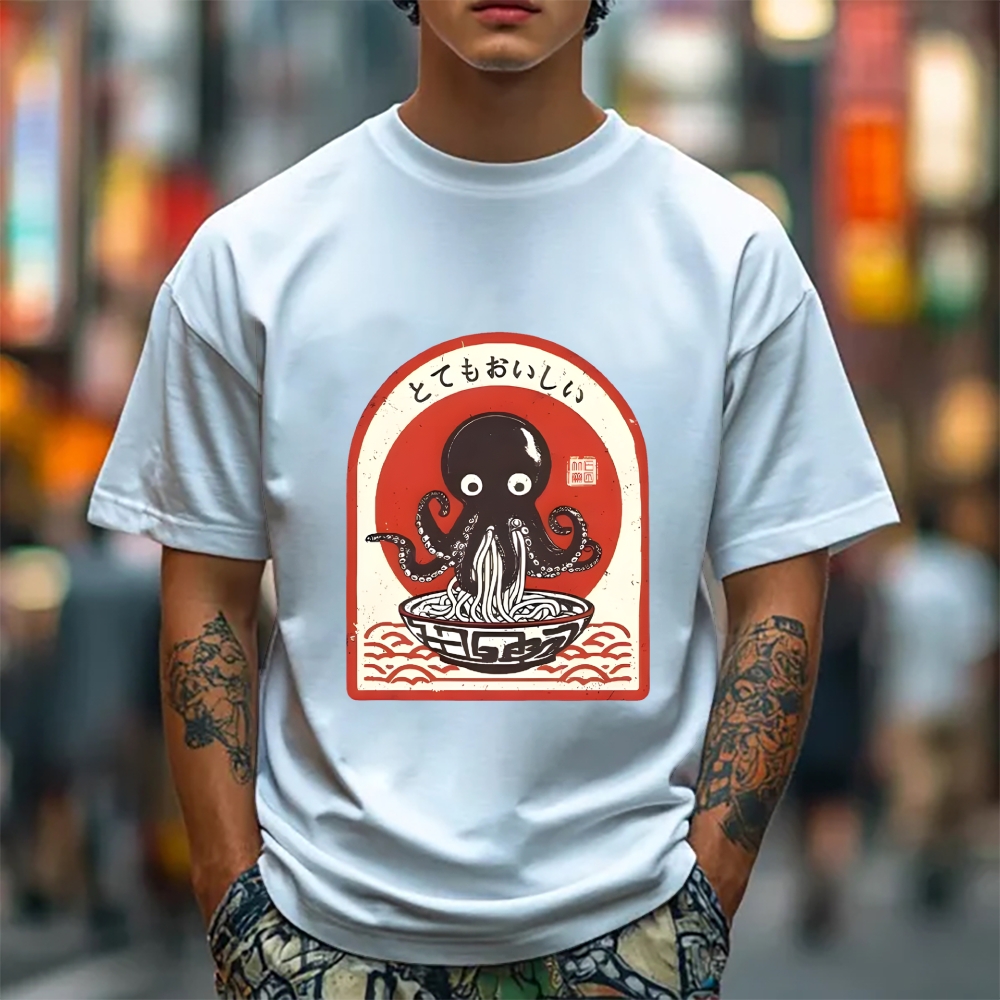 Ramen Lover Octopus Cotton casual T-shirt