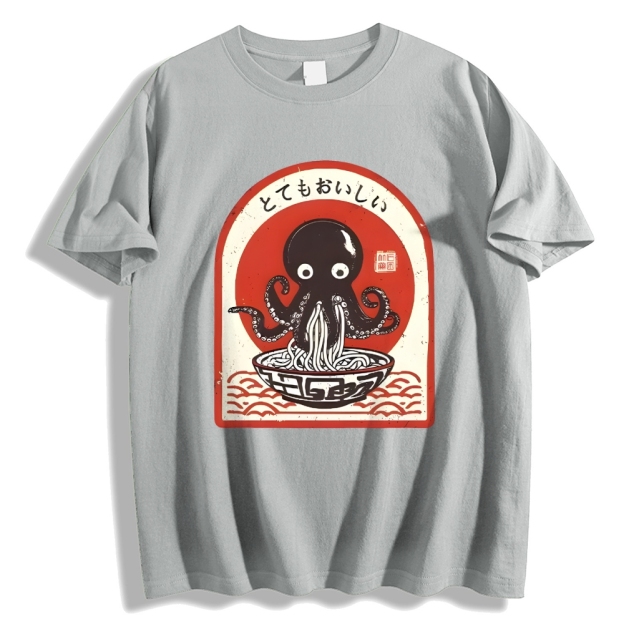 Ramen Lover Octopus Cotton casual T-shirt