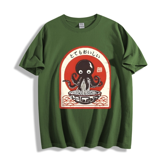 Ramen Lover Octopus Cotton casual T-shirt
