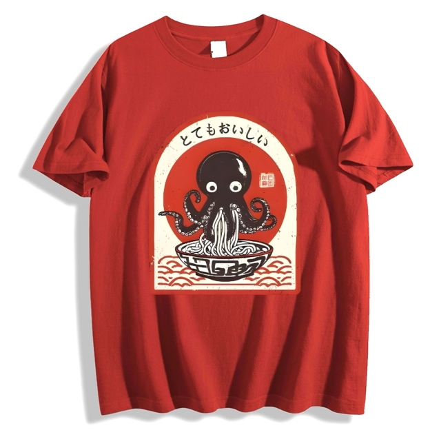 Ramen Lover Octopus Cotton casual T-shirt