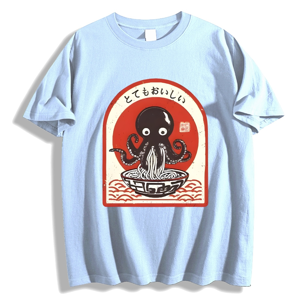 Ramen Lover Octopus Cotton casual T-shirt