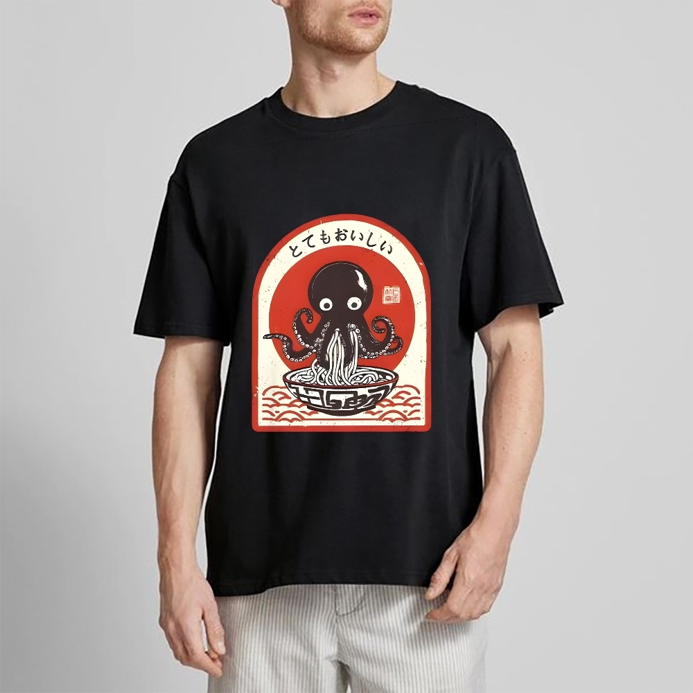 Ramen Lover Octopus Cotton casual T-shirt