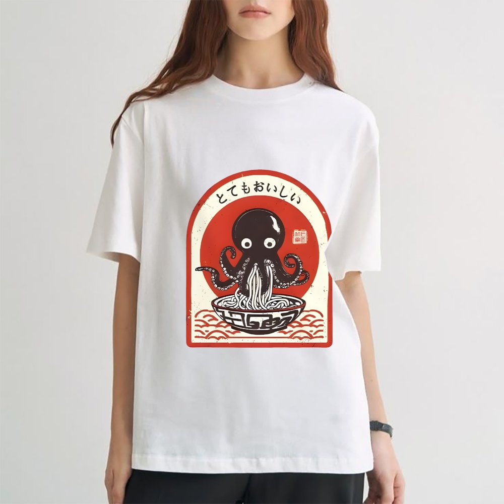 Ramen Lover Octopus Cotton casual T-shirt