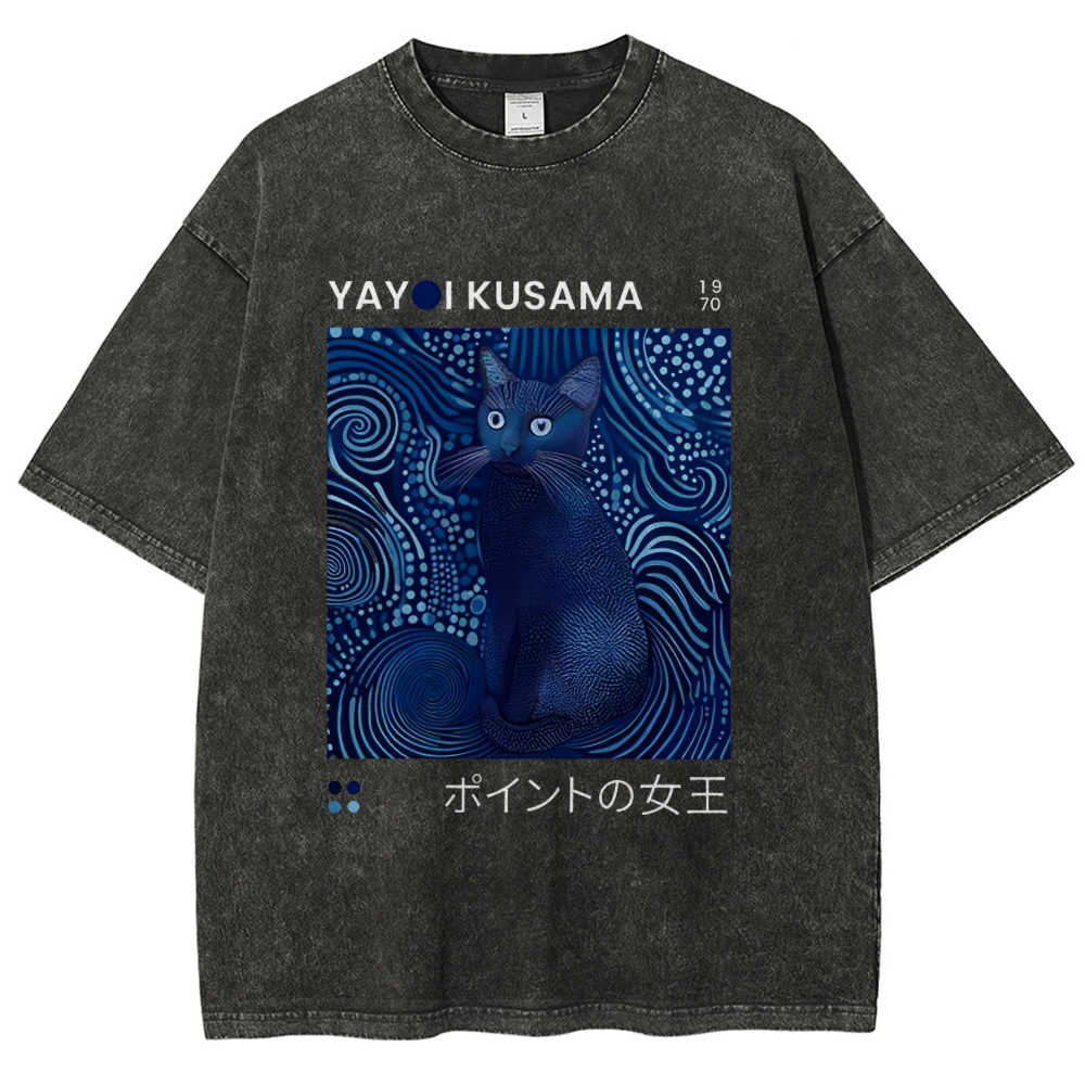 Yayoi Kusama Cat Vintage Vintage Washed T-shirt