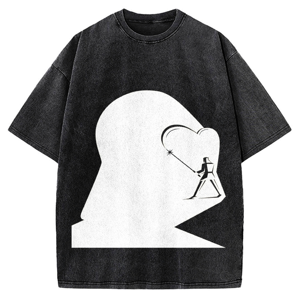 Silhouette Art Jedi Knight Vintage Washed T-shirt