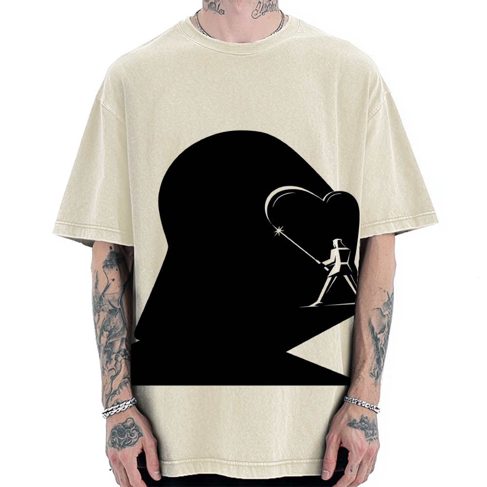 Silhouette Art Jedi Knight Vintage Washed T-shirt