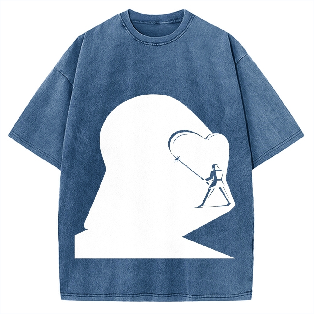 Silhouette Art Jedi Knight Vintage Washed T-shirt