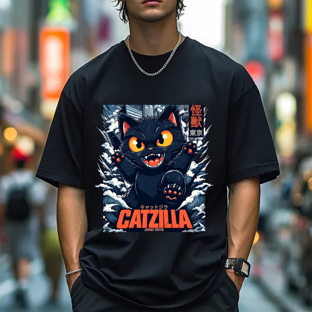 Catzilla Cat Godzilla Japanese Style Classic Tee