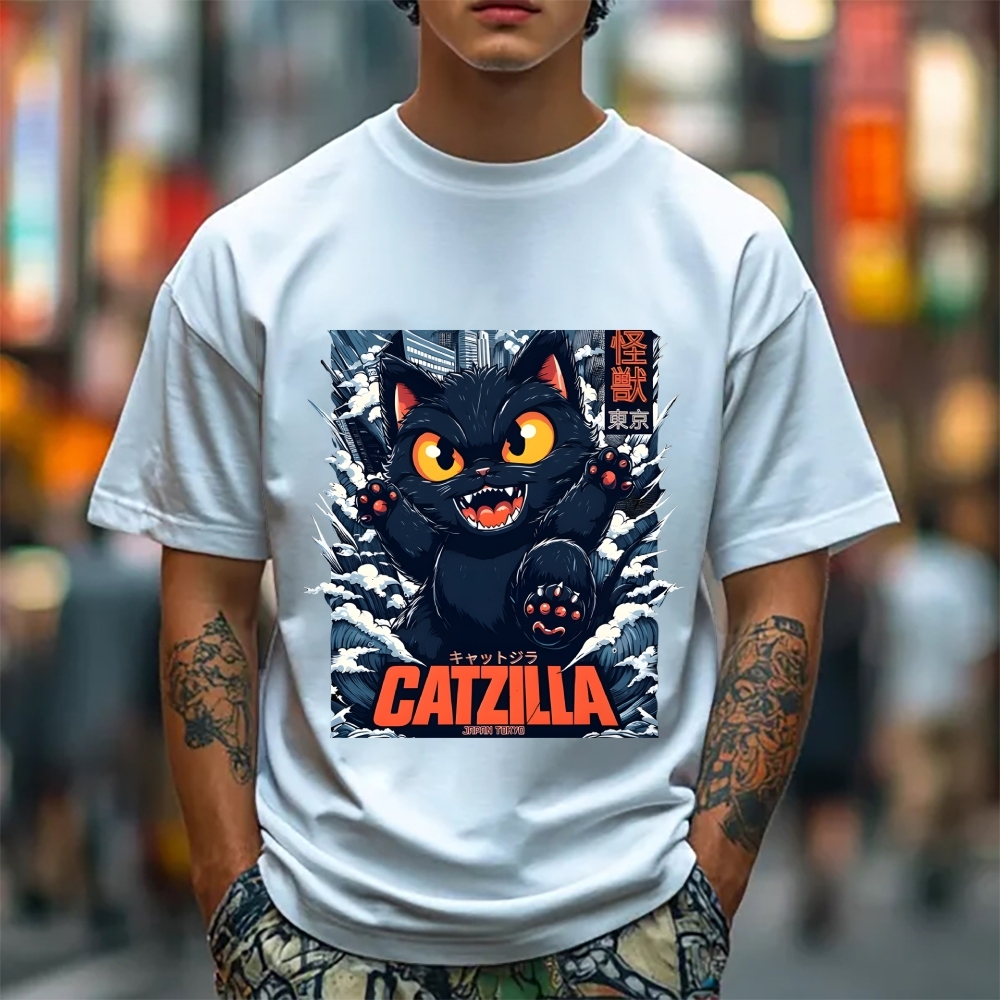 Catzilla Cat Godzilla Japanese Style Classic Tee