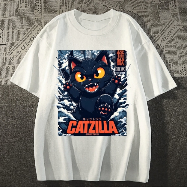 Catzilla Cat Godzilla Japanese Style Classic Tee