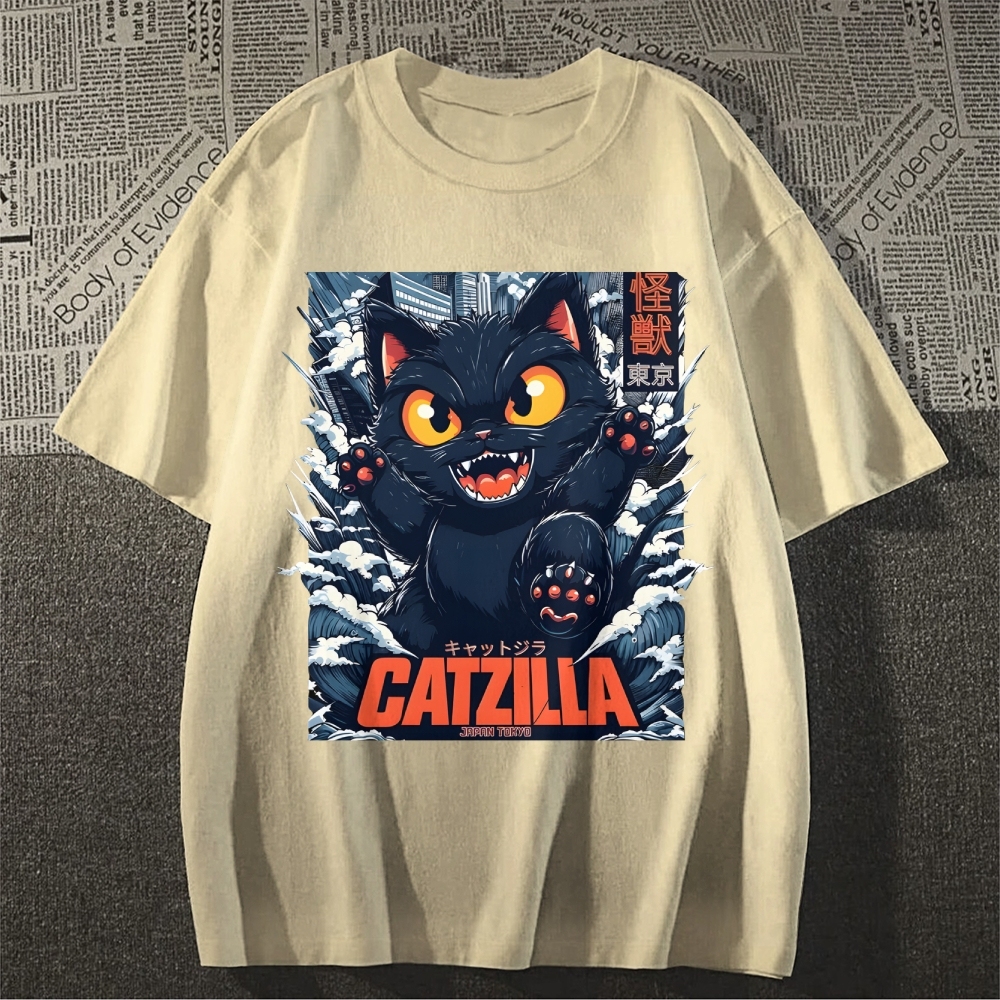Catzilla Cat Godzilla Japanese Style Classic Tee