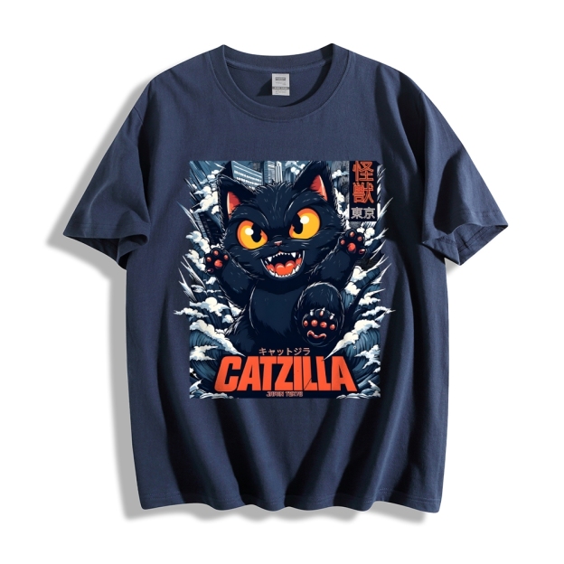 Catzilla Cat Godzilla Japanese Style Classic Tee