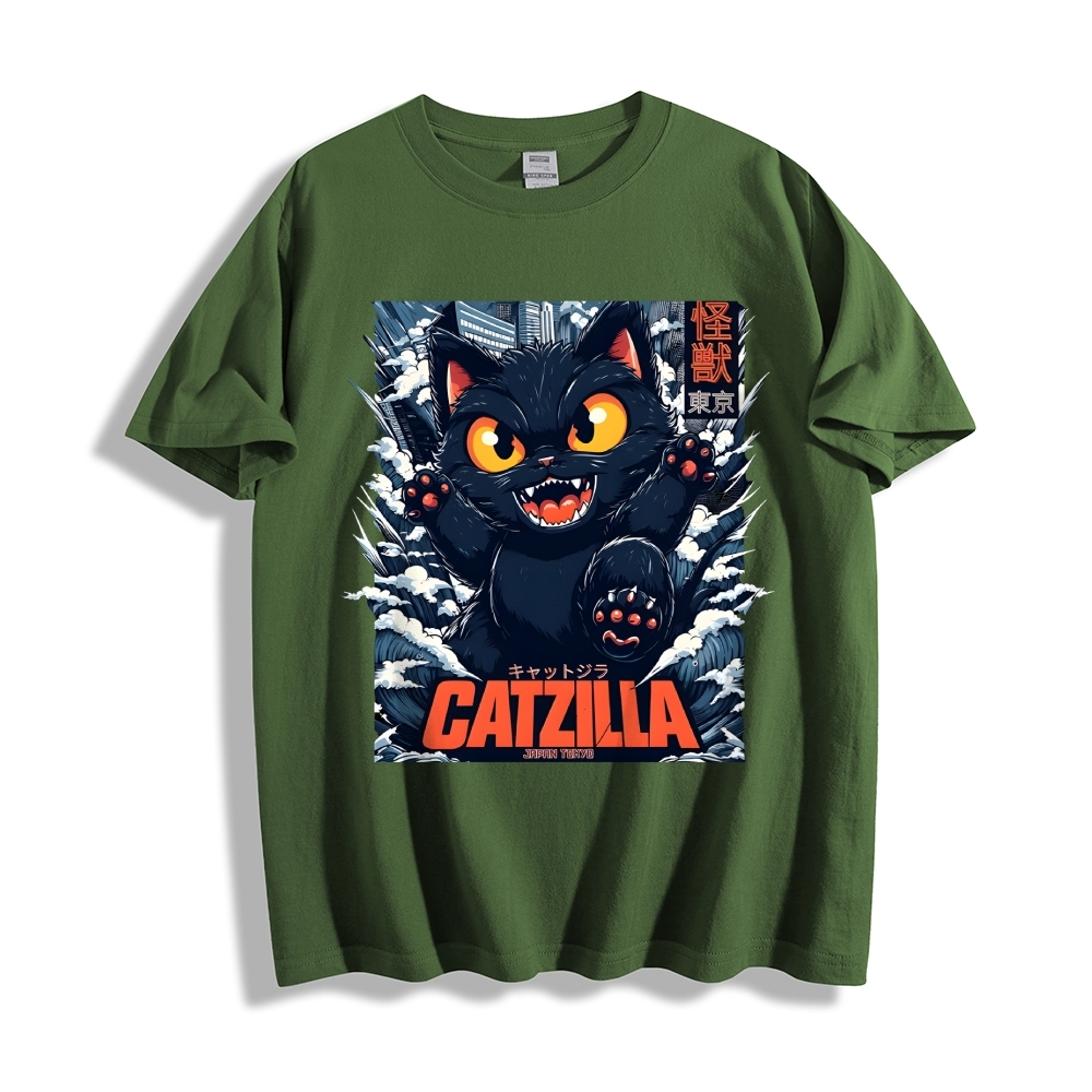 Catzilla Cat Godzilla Japanese Style Classic Tee