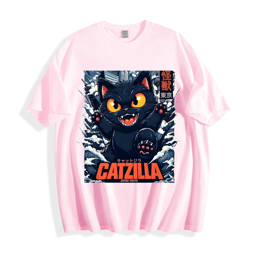 Catzilla Cat Godzilla Japanese Style Classic Tee