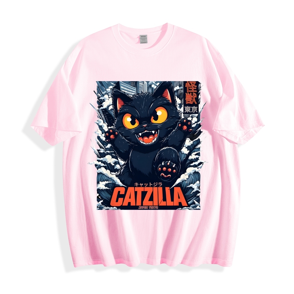 Catzilla Cat Godzilla Japanese Style Classic Tee