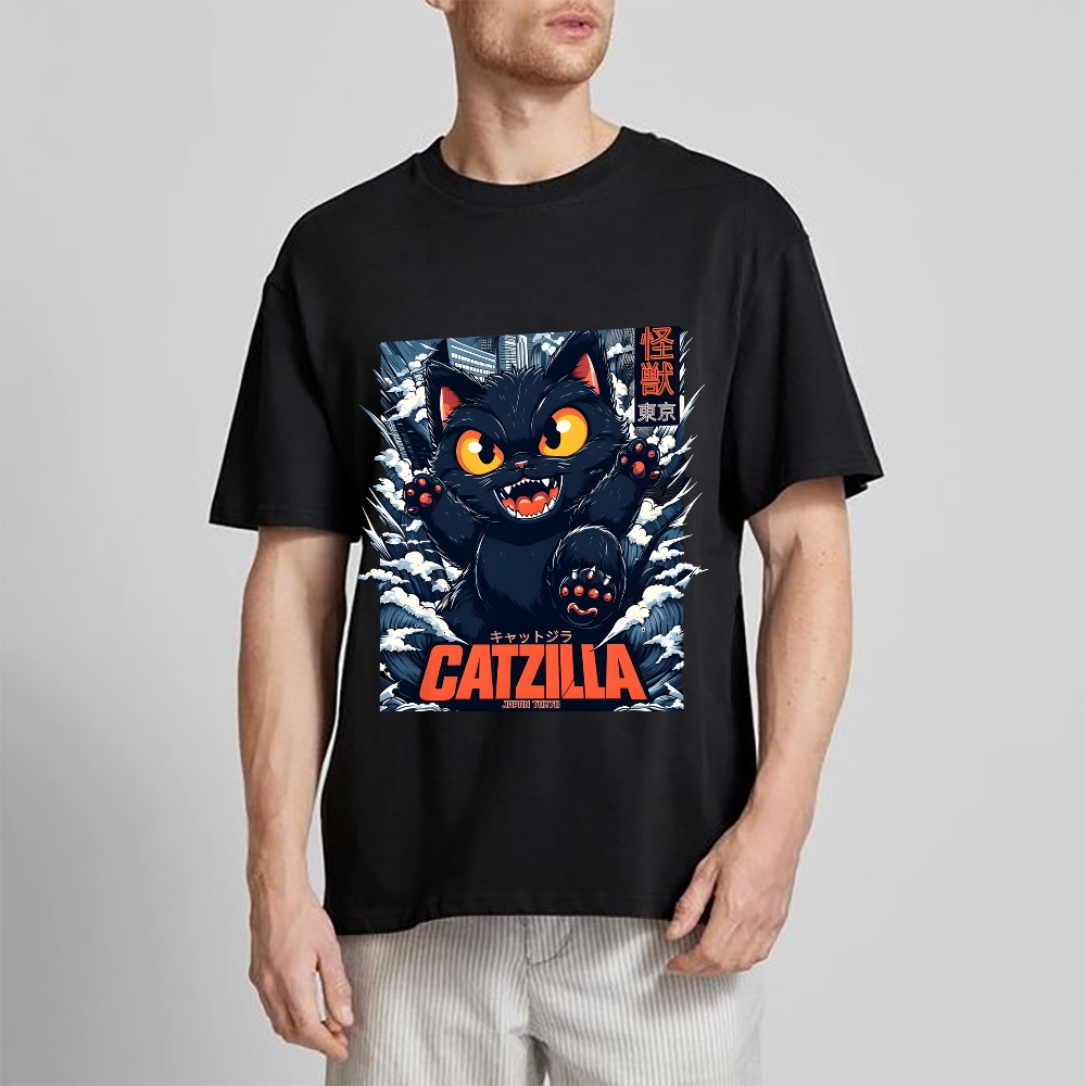 Catzilla Cat Godzilla Japanese Style Classic Tee