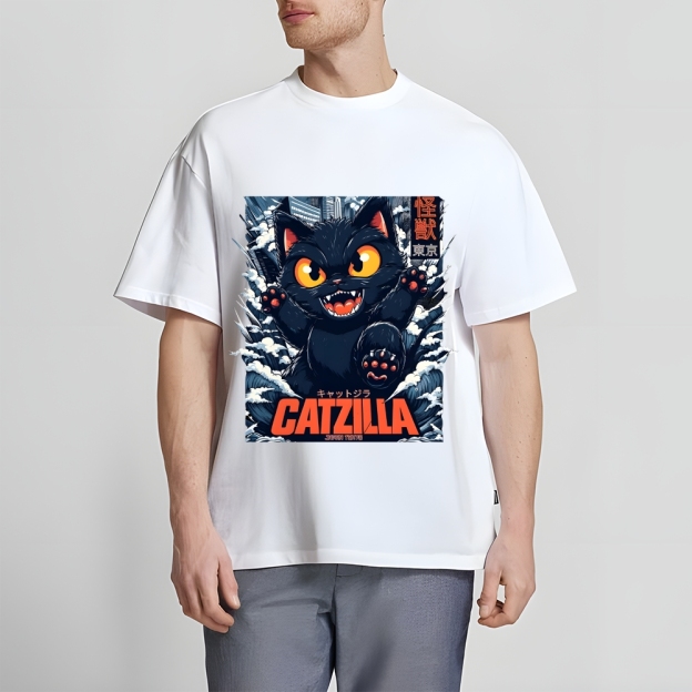 Catzilla Cat Godzilla Japanese Style Classic Tee