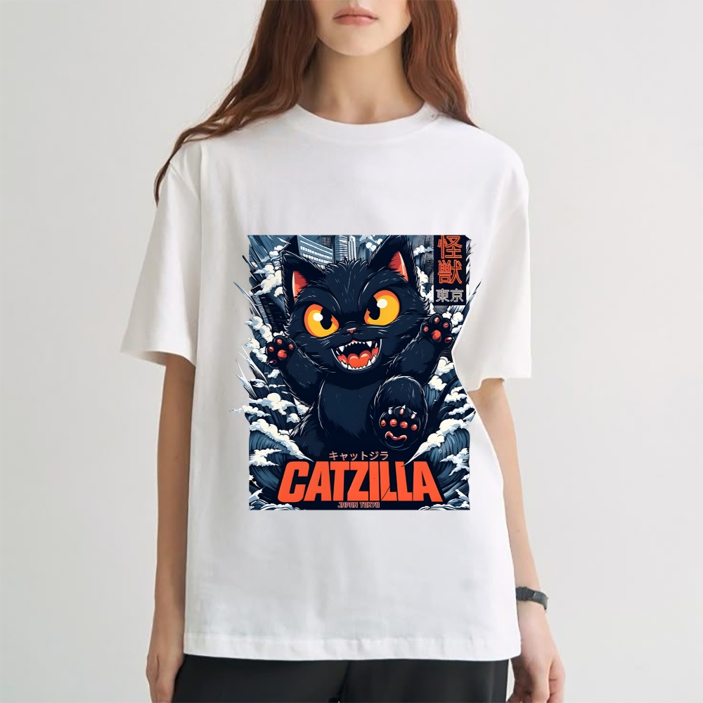 Catzilla Cat Godzilla Japanese Style Classic Tee