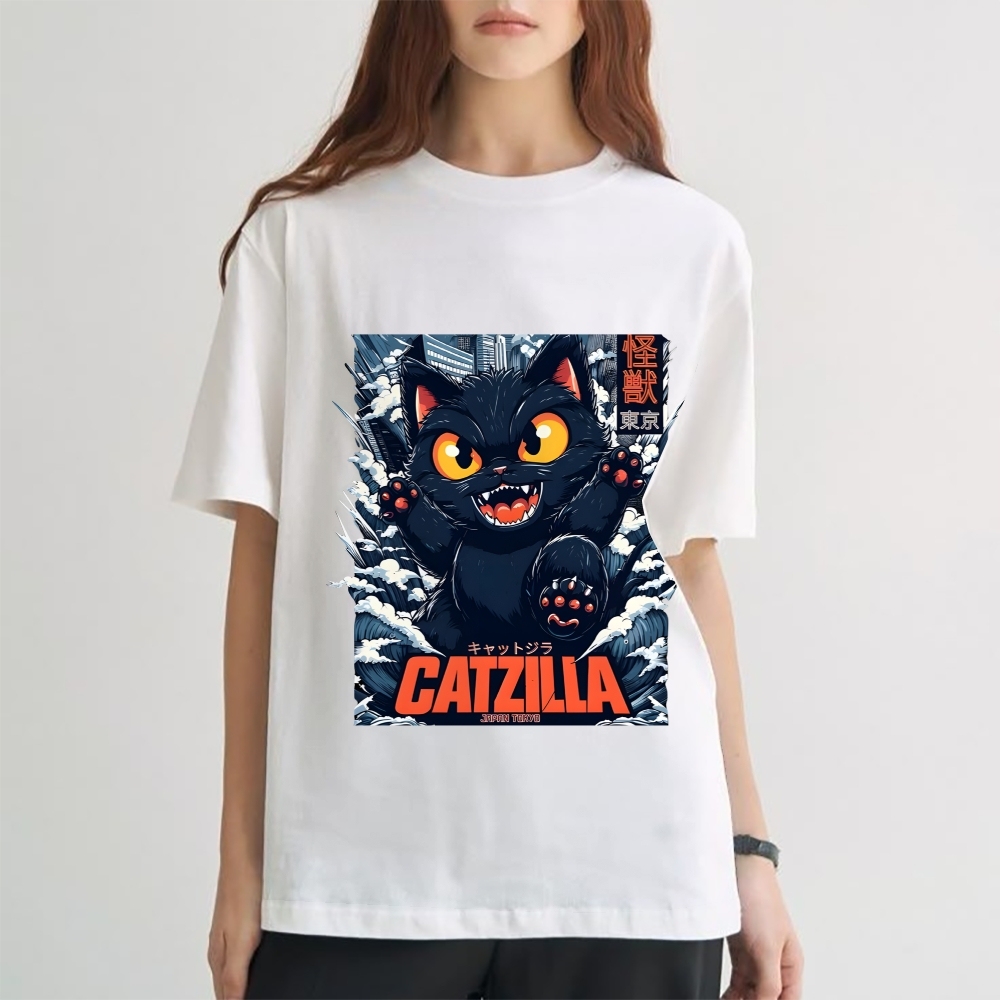 Catzilla Cat Godzilla Japanese Style Classic Tee
