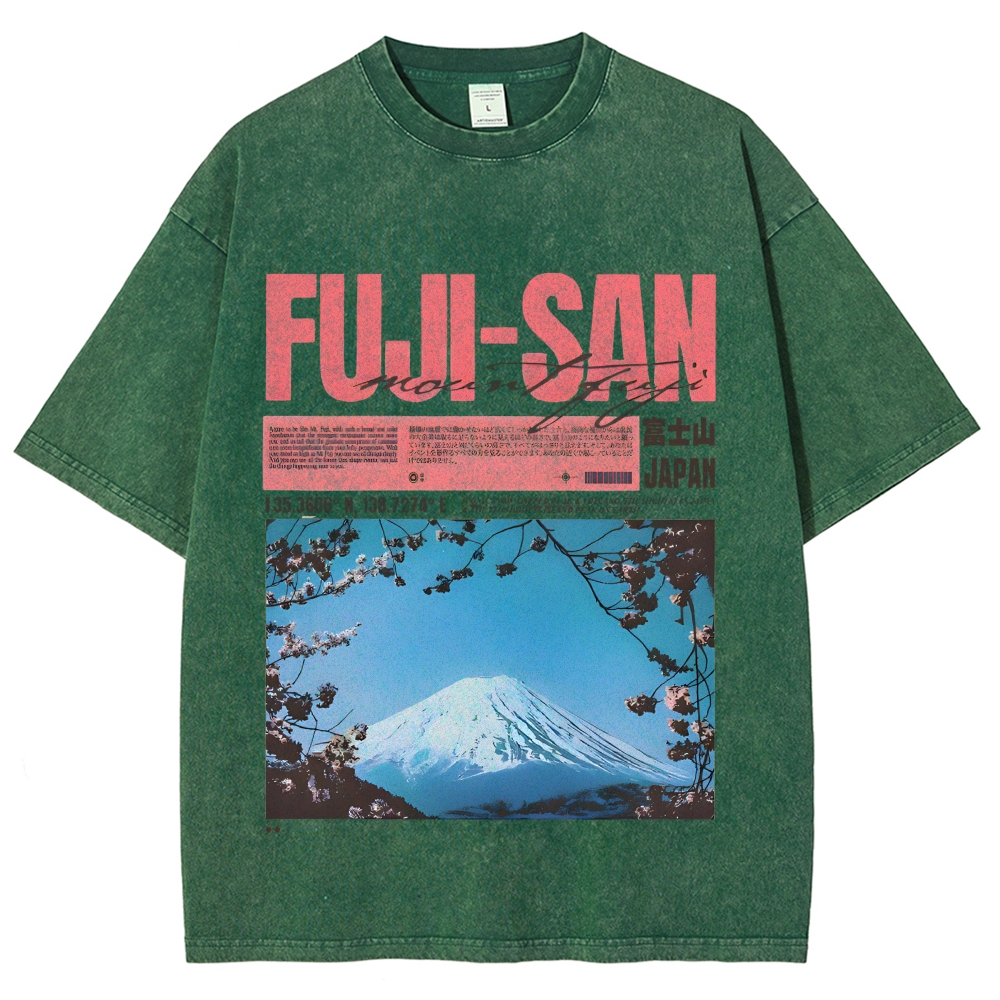 Mt Fuji Fuji-san Vintage Washed T-shirt