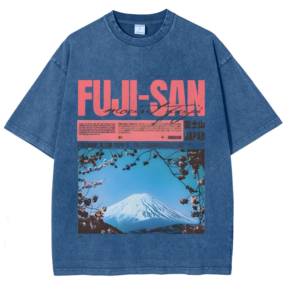 Mt Fuji Fuji-san Vintage Washed T-shirt